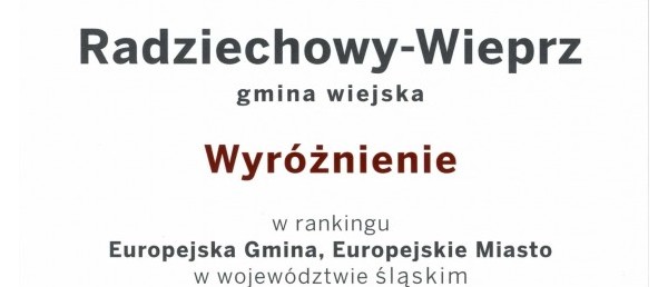 Wyróżnienie dla Gminy Radziechowy-Wieprz