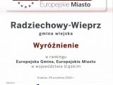 Wyróżnienie dla Gminy Radziechowy-Wieprz