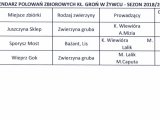 KALENDARZ polowań zbiorowych kł. GROŃ w Żywcu w sezonie 2018/2019