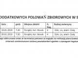 Zarząd Koła Łowieckiego ''Puszczyk'' w Łodygowicach przesyła dodatkowy terminarz polowań zbiorowych w sezonie 2018/2019