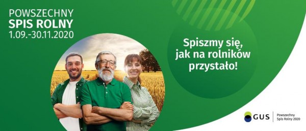 Powszechny Spis Rolny 2020 odbędzie się od 1 września do 30 listopada 2020r., według stanu w dniu 1 czerwca 2020r., na terenie całego kraju. UWAGA: Udział w spisie jest obowiązkowy!