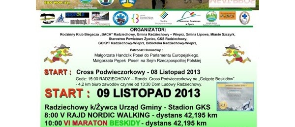 VI MARATON BESKIDY i V RAJD NORDIC WALKING już za 22 dni