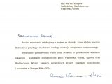 Podziękowanie Pani Anny Komorowskiej  dla Gminy Radziechowy-Wieprz