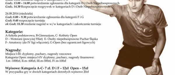 Ogólnopolski turniej tenisa stołowego im. Andrzeja Wiśniowskiego  - już w ten weekend!