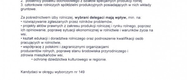 Wybory do  Rad Powiatowych Śląskiej Izby Rolniczej