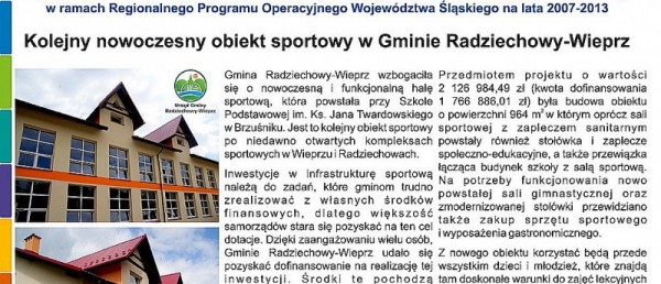 Uroczyście otwarto nowy i nowoczesny obiekt sportowy w Brzuśniku